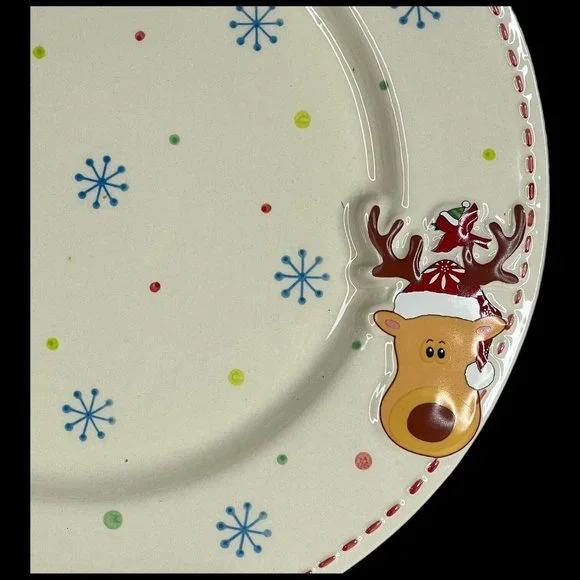 Temptations Winter Whimsy Platter Cake Plate Serving Round Ceramic Christmas 13” - Picture 4 of 6